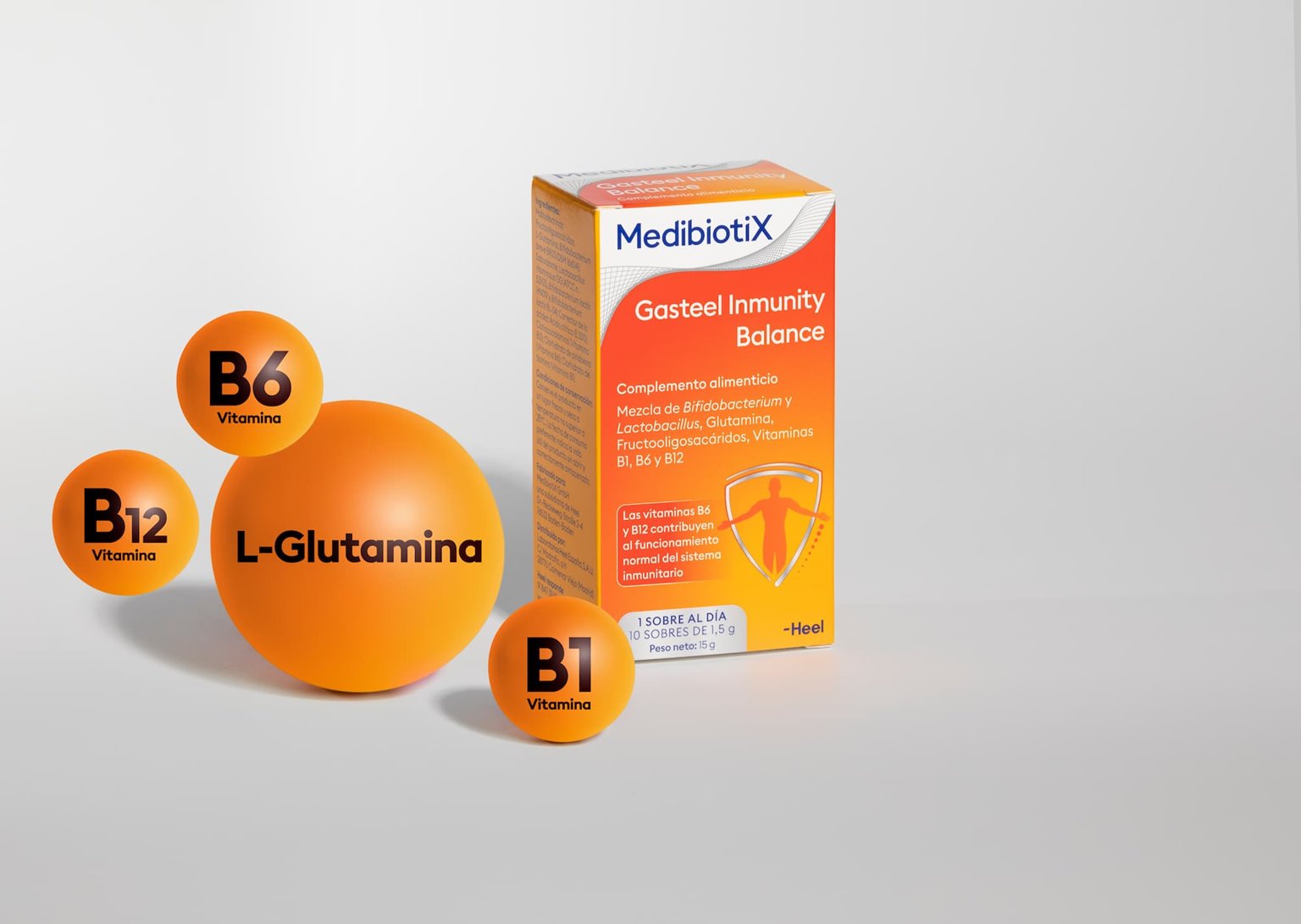 Gasteel Inmunity contiene L Glutamina y vitaminas del grupo B